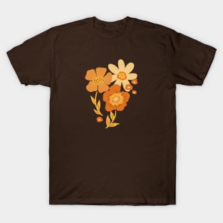 Groovy 60s Floral Party - Bronze T-Shirt